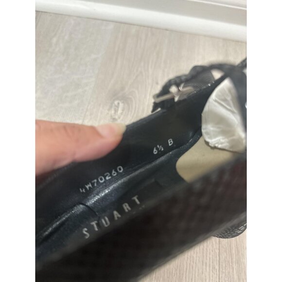 Stuart Weitzman Shoes Womens Size 6.5 Black Mary Jane Heels Square Toe 4W70260 - Picture 10 of 10